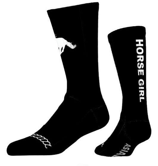 The Original Horse Girl Crew Socks – Black