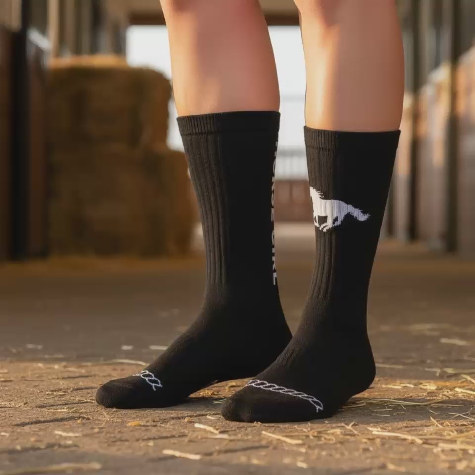 The Original Horse Girl Crew Socks – Black
